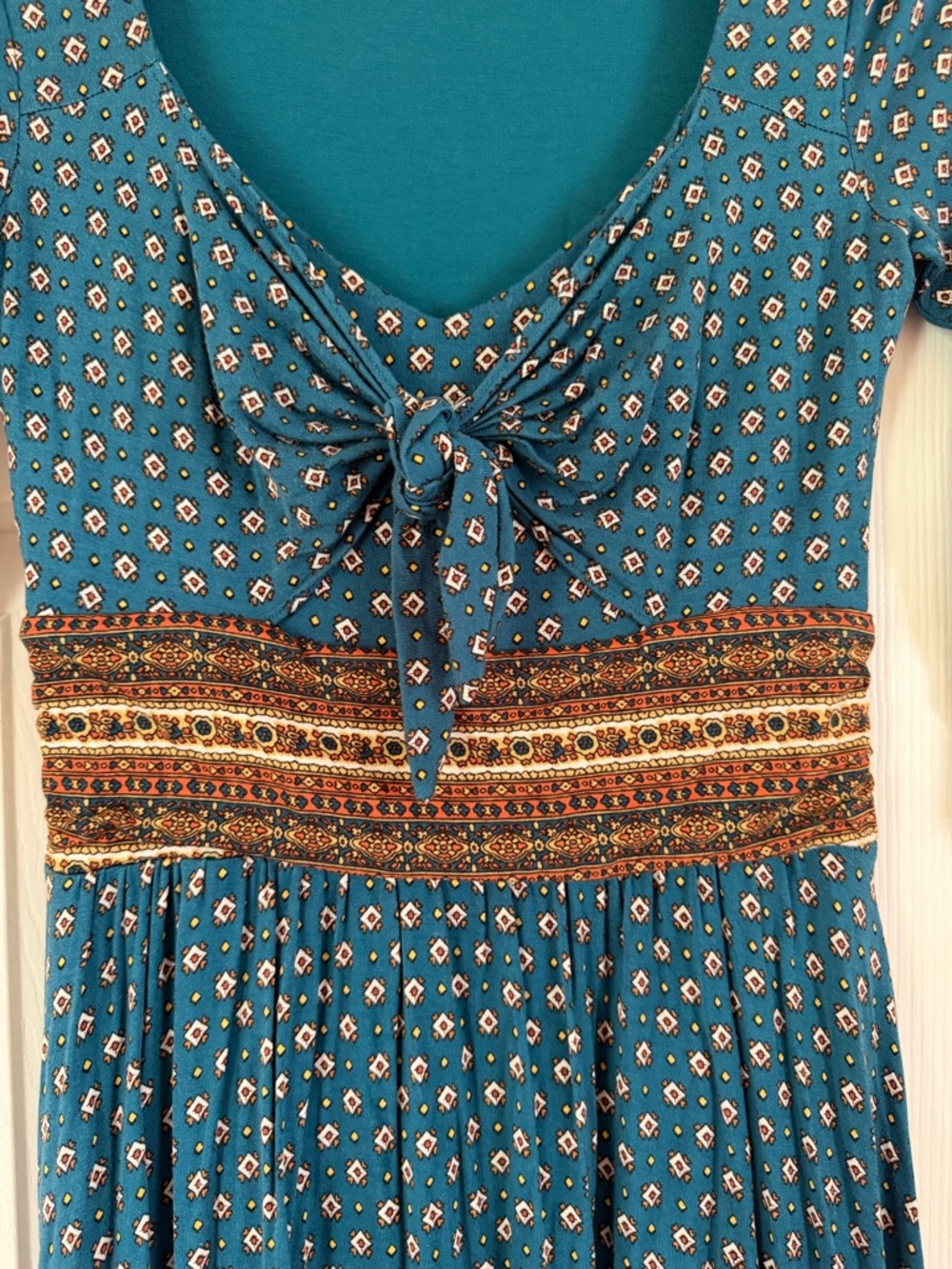 Anthropologie Maeve Beloved Tie Front Midi Dress Women’s XS Boho Indie Sleaze - Picture 4 of 11